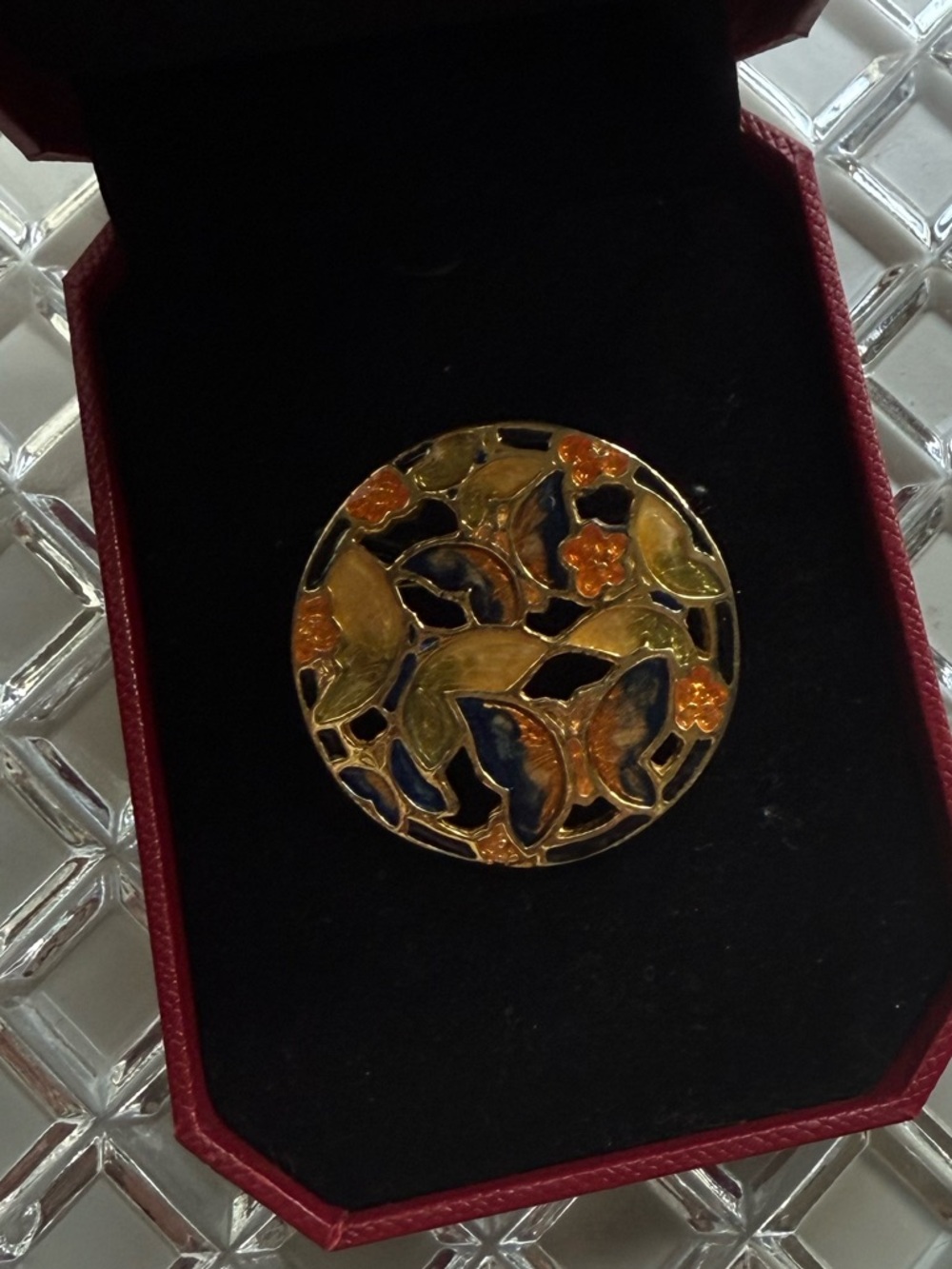 Vintage butterfly cloissone brooch